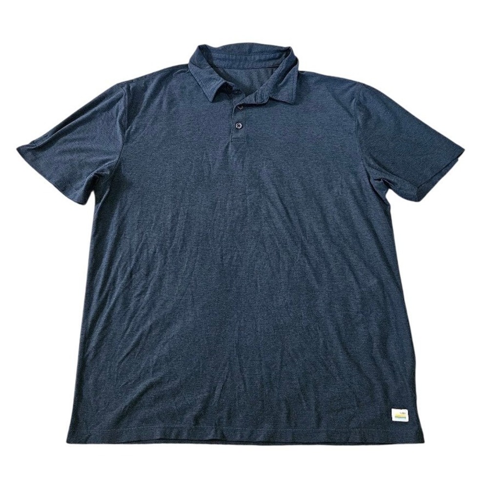 Vuori Strato Tech Polo Mens Large Navy Heather Short Sleeve Golf Shirt V188